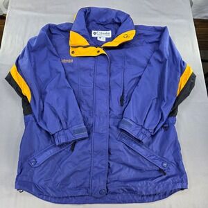 Columbia Sportswear Jacket Longs Peak Windbreaker Full‎ Zip Blue Yellow Womens L